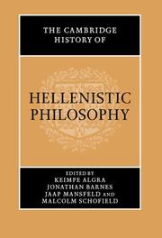 Cover of: The Cambridge History of Hellenistic Philosophy by 