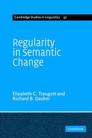 Cover of: Regularity in Semantic Change (Cambridge Studies in Linguistics)