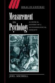 Measurement in psychology by Joel Michell