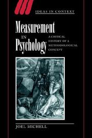 Cover of: Measurement in psychology by Joel Michell, Joel Michell