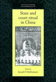 Cover of: State and Court Ritual in China (University of Cambridge Oriental Publications)