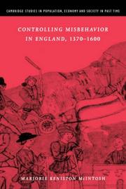 Cover of: Controlling misbehavior in England, 1370-1600