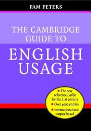 Cover of: The Cambridge guide to English usage by Pam Peters