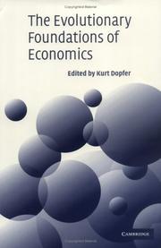 Cover of: The evolutionary foundations of economics