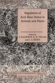 Cover of: Regulation of tissue pH in plants and animals by edited by S. Egginton, E.W. Taylor, J.A. Raven.