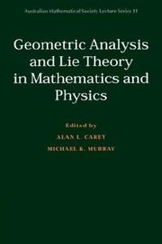 Cover of: Geometric analysis and lie theory in mathematics and physics