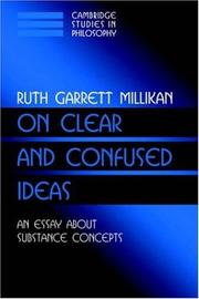 Cover of: On Clear and Confused Ideas by Ruth Garrett Millikan