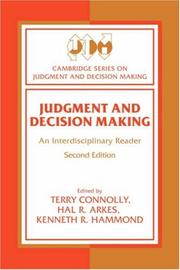 Cover of: Judgment and Decision Making: An Interdisciplinary Reader (Cambridge Series on Judgment and Decision Making)