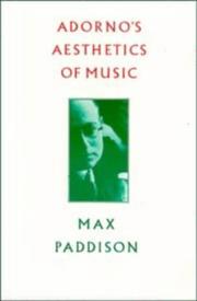 Cover of: Adorno's Aesthetics of Music by Max Paddison