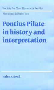 Cover of: Pontius Pilate in history and interpretation