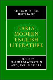 Cover of: The Cambridge history of early modern English literature