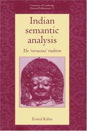 Cover of: Indian semantic analysis: the nirvacana tradition