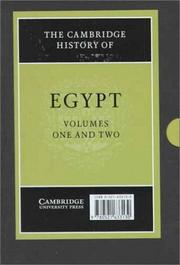 Cover of: The Cambridge History of Egypt 2 volume hardback set (The Cambridge history of Egypt)