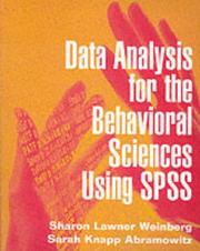 Cover of: Data Analysis for the Behavioral Sciences Using SPSS by Sharon Lawner Weinberg, Sarah Knapp Abramowitz
