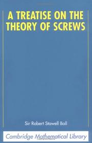 Cover of: A treatise on the theory of screws