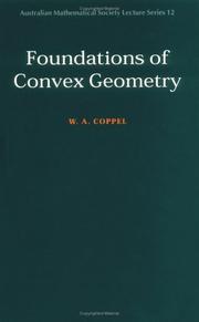 Cover of: Foundations of convex geometry by W. A. Coppel