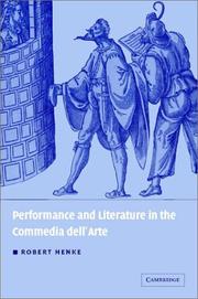 Cover of: Performance and literature in the commedia dell'arte