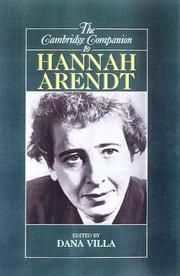 Cover of: The Cambridge Companion to Hannah Arendt (Cambridge Companions to Philosophy) by Dana Villa