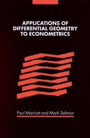 Cover of: Applications of Differential Geometry to Econometrics