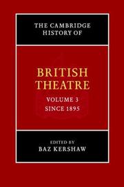Cover of: The Cambridge history of British theatre. by 