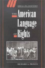 Cover of: The American language of rights