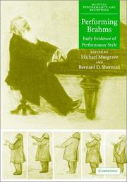 Cover of: Performing Brahms by edited by Michael Musgrave and Bernard D. Sherman.
