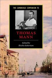 Cover of: The Cambridge Companion to Thomas Mann (Cambridge Companions to Literature) by Ritchie Robertson