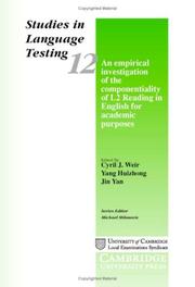 An empirical investigation of the componentiality of L2 reading in English for academic purposes by Cyril J. Weir, Cyril Weir, Yang Huizhong, Jin Yan