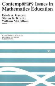 Cover of: Contemporary issues in mathematics education by Steven G. Krantz, William Gordon McCallum