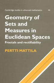 Cover of: Geometry of Sets and Measures in Euclidean Spaces by Pertti Mattila