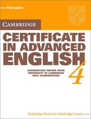 Cover of: Cambridge Certificate in Advanced English 4 Student's book