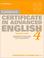 Cover of: Cambridge Certificate in Advanced English 4 Teacher's book
