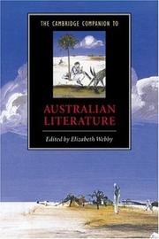 Cover of: The Cambridge companion to Australian literature by edited by Elizabeth Webby.