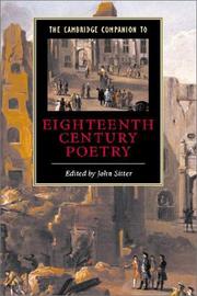 Cover of: The Cambridge companion to eighteenth-century poetry