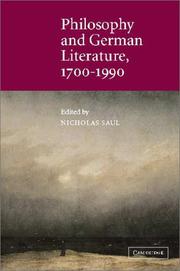 Cover of: Philosophy and German Literature, 17001990 (Cambridge Studies in German)