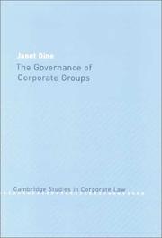 Cover of: The governance of corporate groups | Janet Dine