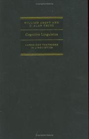 Cover of: Cognitive Linguistics (Cambridge Textbooks in Linguistics) by William Croft, D. Alan Cruse