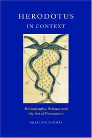 Cover of: Herodotus in context by Rosalind Thomas