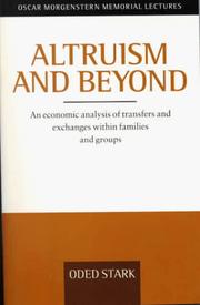 Cover of: Altruism and Beyond by Oded Stark