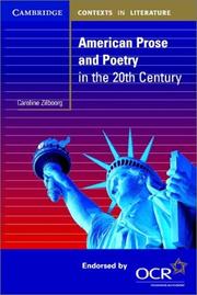 Cover of: American prose and poetry in the twentieth century by Caroline Zilboorg