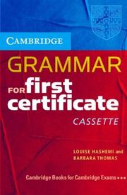 Cover of: Cambridge Grammar for First Certificate Cassette: Grammar Reference and Practice