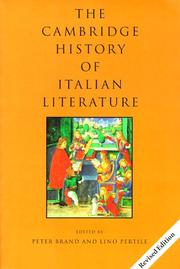 The Cambridge history of Italian literature by C. P. Brand, Lino Pertile