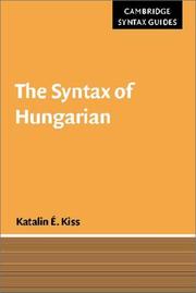 Cover of: The syntax of Hungarian