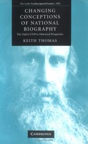 Cover of: Changing Conceptions of National Biography by Keith Thomas