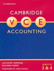 Cover of: Cambridge VCE Accounting Units 3&4