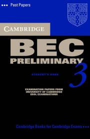 Cover of: Cambridge BEC Preliminary 3 Audio Cassette (BEC Practice Tests)