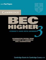 Cover of: Cambridge BEC Higher 3 Student's Book with Answers (BEC Practice Tests)