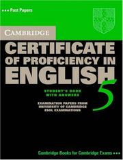 Cover of: Cambridge Certificate of Proficiency in English 5 Self Study Pack: Examination Papers from University of Cambridge ESOL Examinations (CPE Practice Tests)