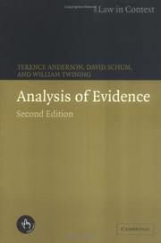Cover of Analysis of evidence / Terence Anderson, David Schum, William Twining