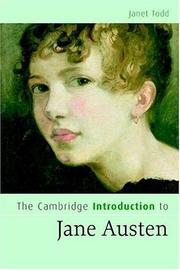 The Cambridge Introduction to Jane Austen (Cambridge Introductions to Literature) by Janet Todd